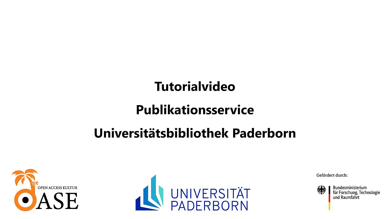 Tutorial Publikationsservice Universitätsbibliothek